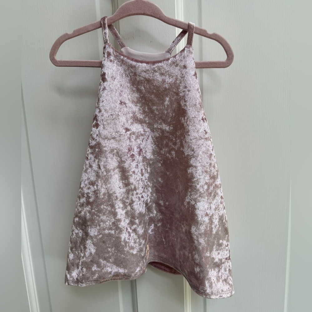 Cheryl Kids Creations 3T/4T Small Faux Velvet Pink Shimmery Sleeveless Top Blous